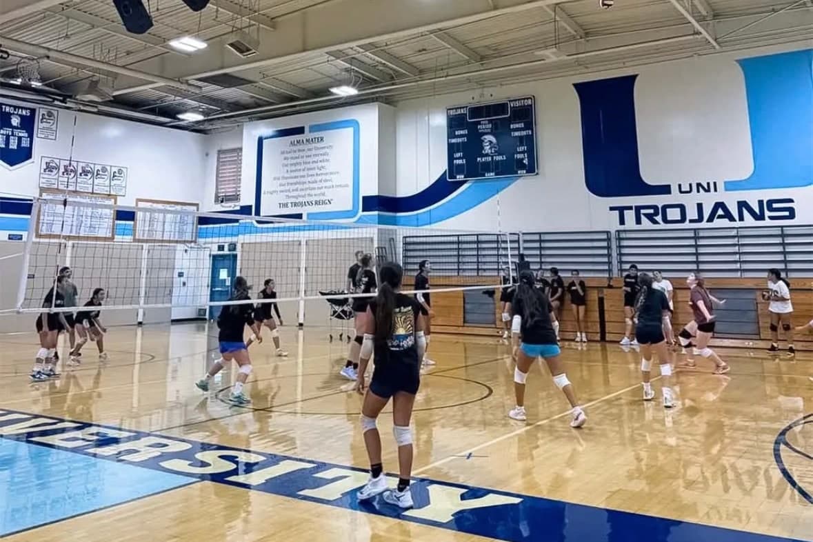 TXVA athletes training at University High School in Austin - Texas Volleyball Association practice session